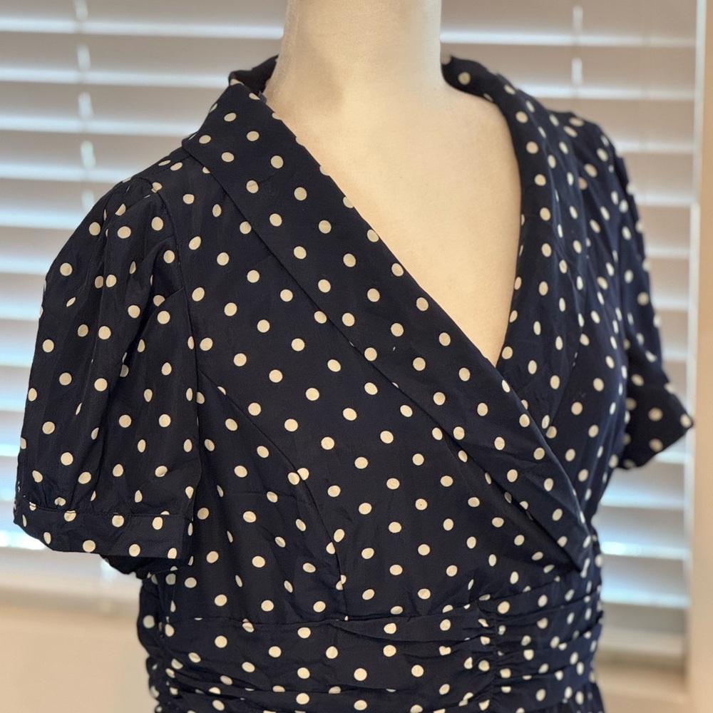 Navy Polka Dot Dress